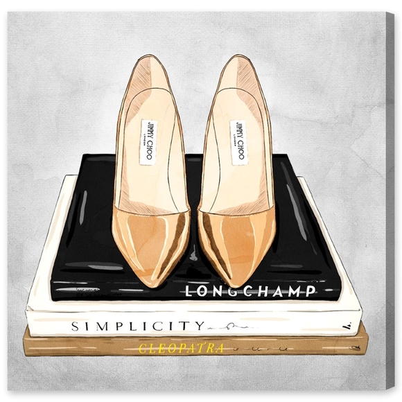 Jimmy Choo Other - Nude Heels And Elegant Books Canvas